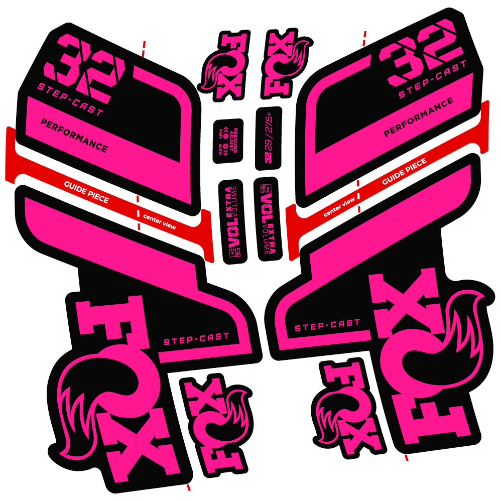 Aufkleber Fox 32 Step Cast Performance 2022, Fahrradgabel, Sticker Vinyl