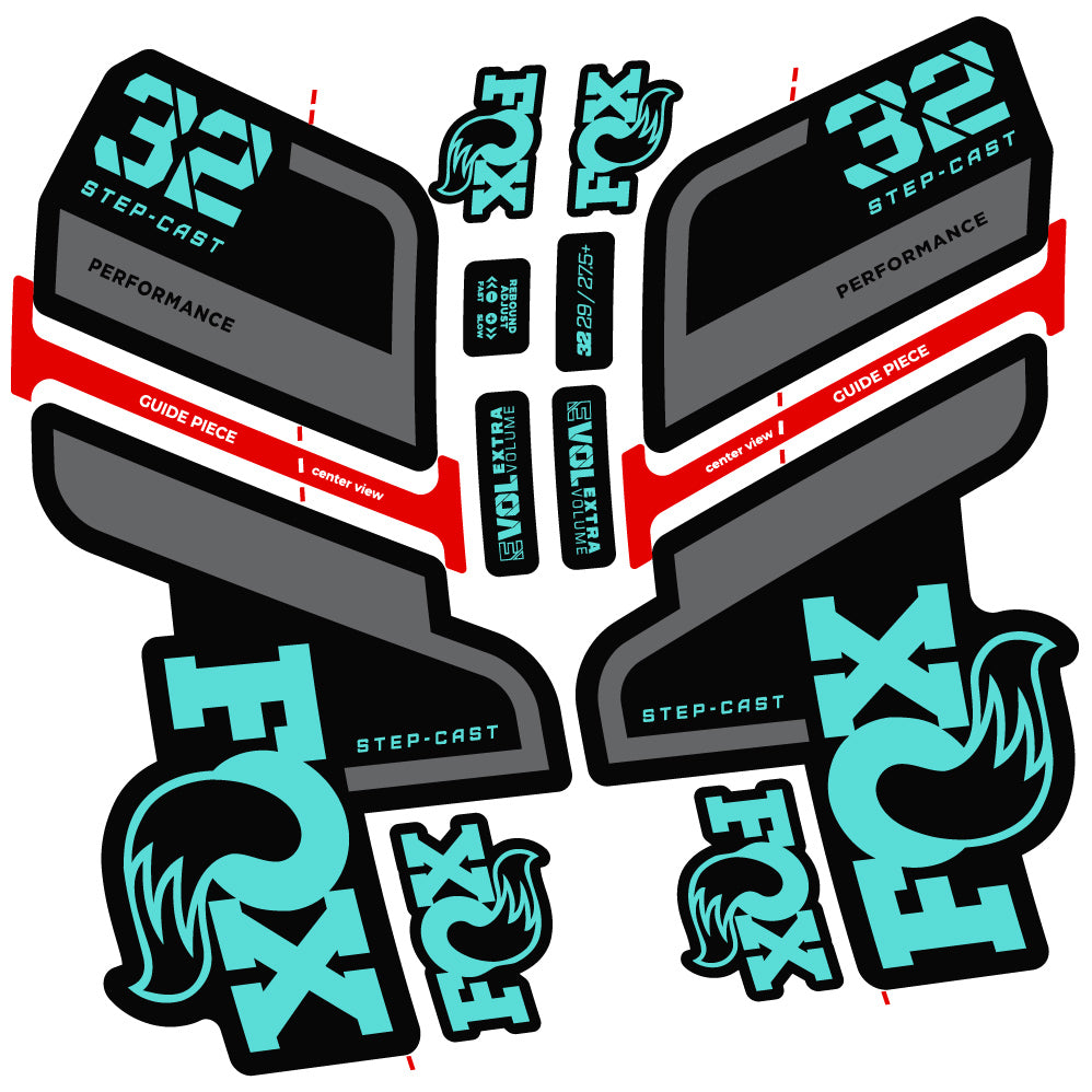 Aufkleber Fox 32 Step Cast Performance 2022, Fahrradgabel, Sticker Vinyl
