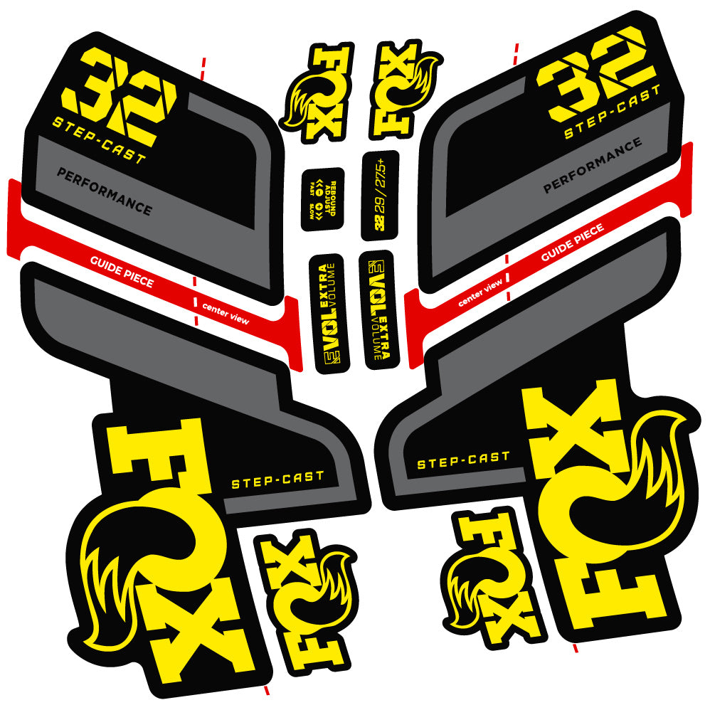 Aufkleber Fox 32 Step Cast Performance 2022, Fahrradgabel, Sticker Vinyl