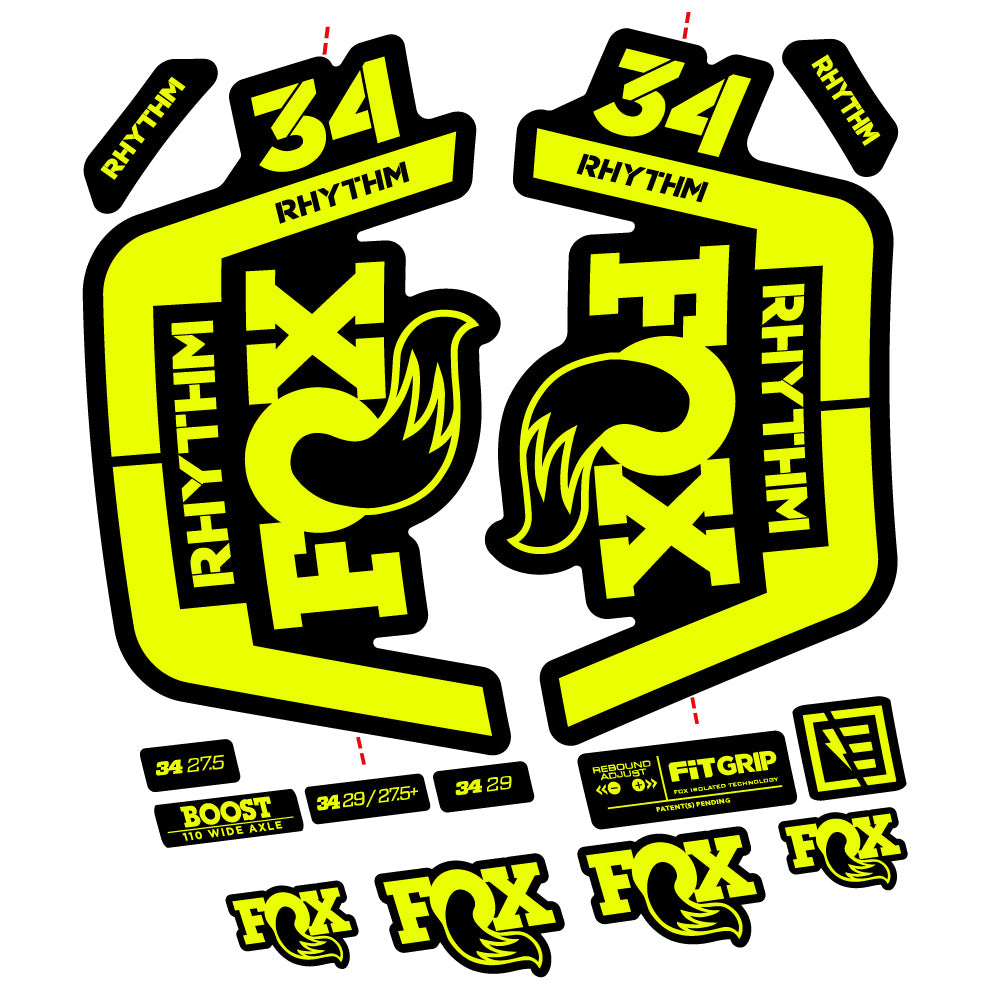Aufkleber Fox 34 Rhythm 2019 Fahrradgabel Aufkleber Vinyl