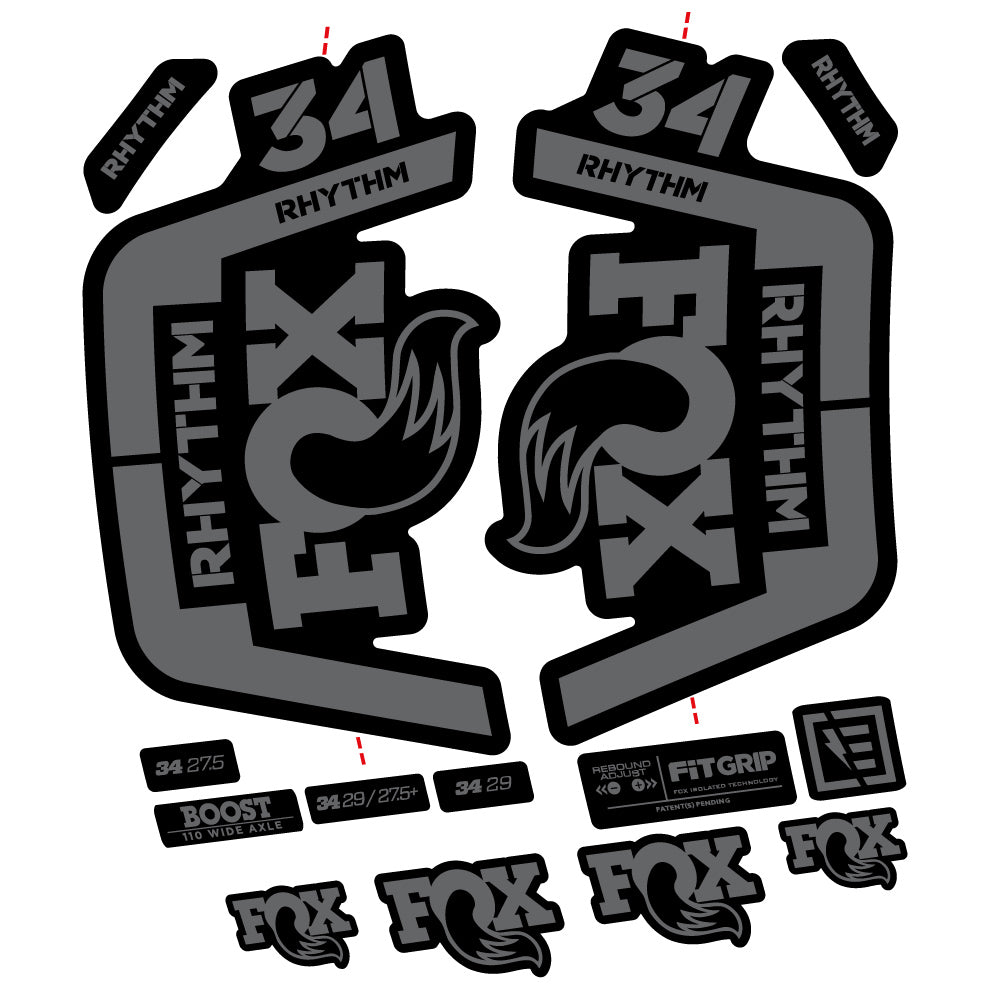 Aufkleber Fox 34 Rhythm 2019 Fahrradgabel Aufkleber Vinyl