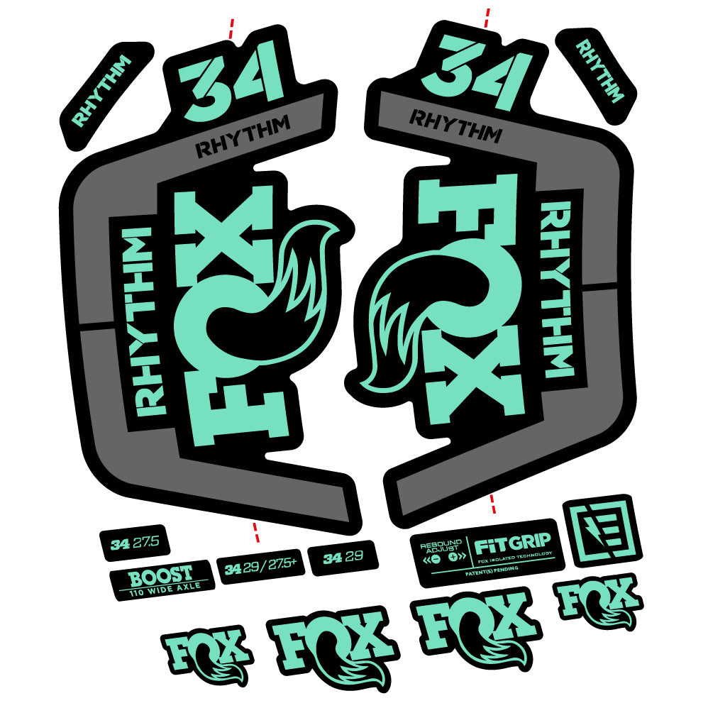 Aufkleber Fox 34 Rhythm 2019 Fahrradgabel Aufkleber Vinyl