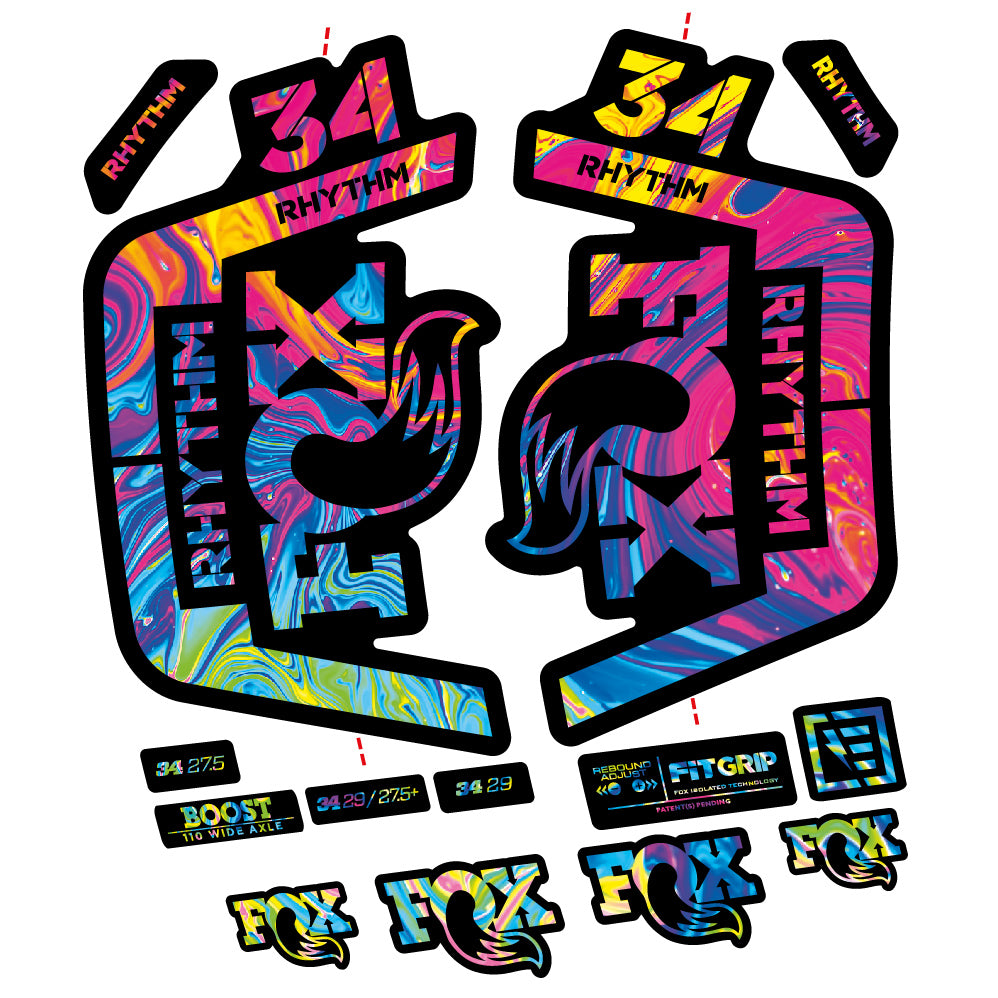 Aufkleber Fox 34 Rhythm 2019 Fahrradgabel Aufkleber Vinyl