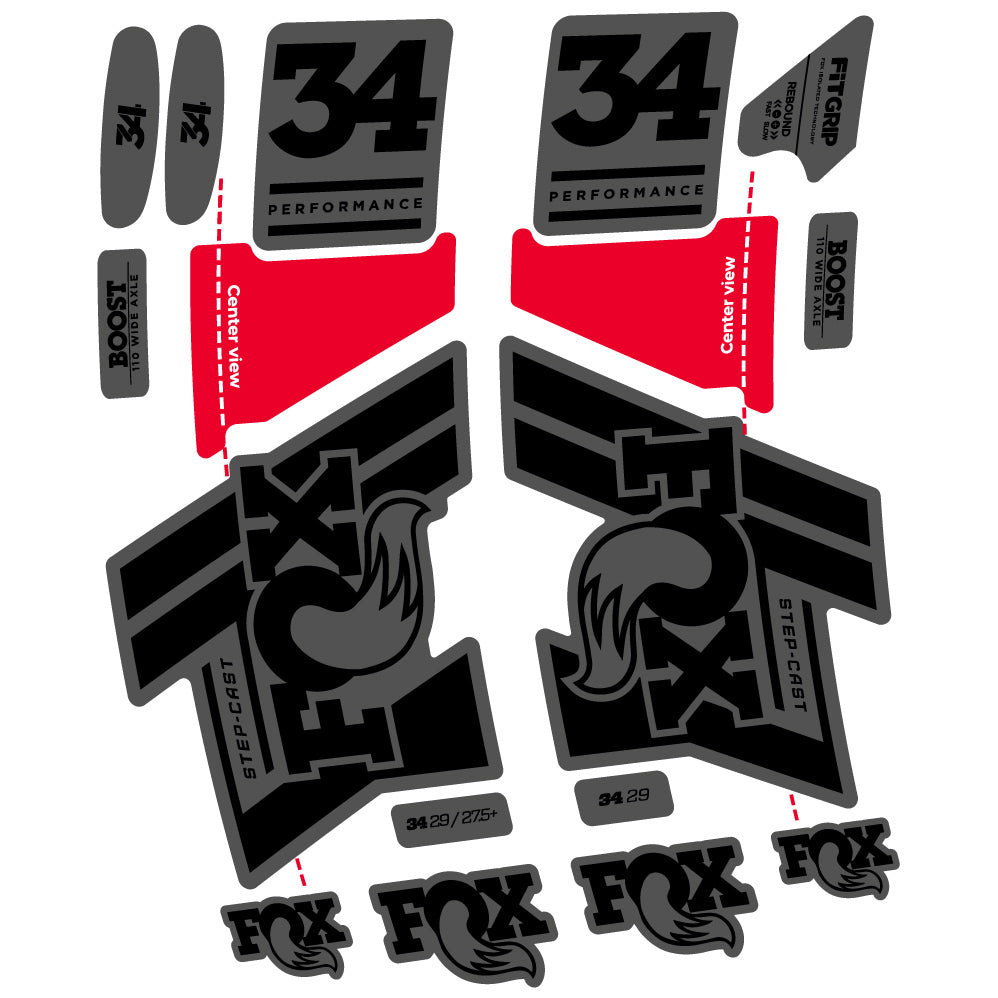Aufkleber Fox 34 SC Performance 2019 Fahrradgabel Sticker Vinyl