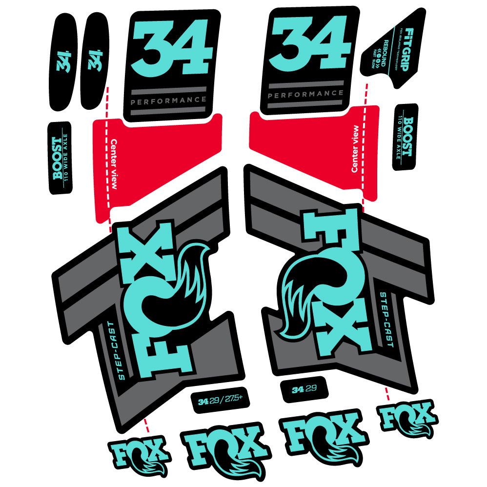 Aufkleber Fox 34 SC Performance 2019 Fahrradgabel Sticker Vinyl