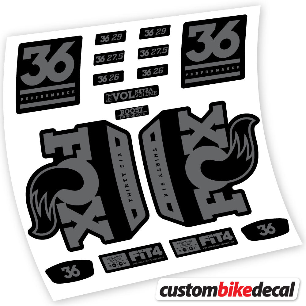 Vinyl-Aufkleber kompatibel mit Fox 36 Performance Fork 2018–2020 – langlebige individuelle Aufkleber