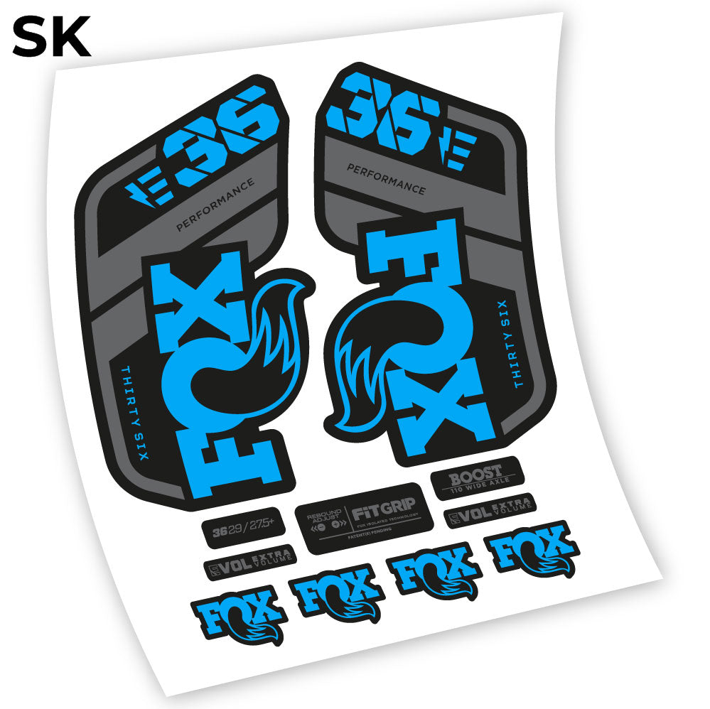Aufkleber, Fox 36 E-Bike 2021, Fahrradgabel Sticker Vinyl