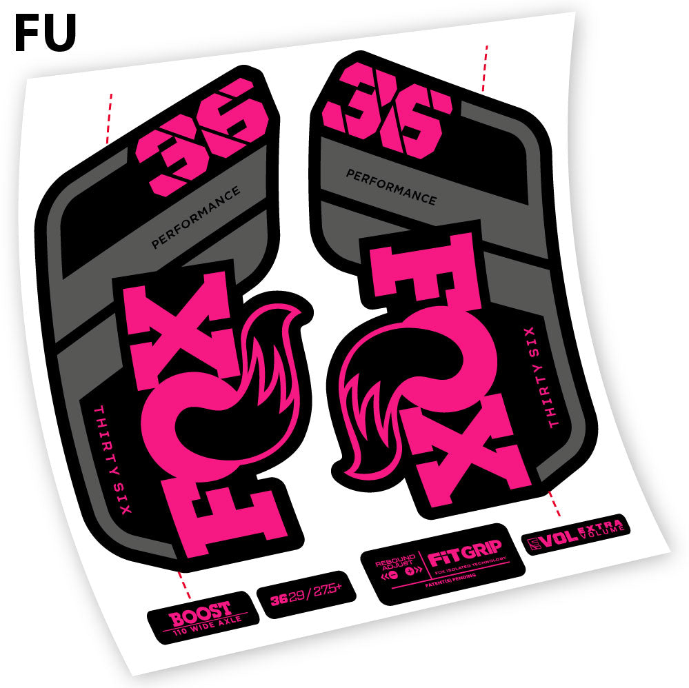 Aufkleber Fox 36 Performance 2021, Fahrradgabel-Aufkleber Vinyl