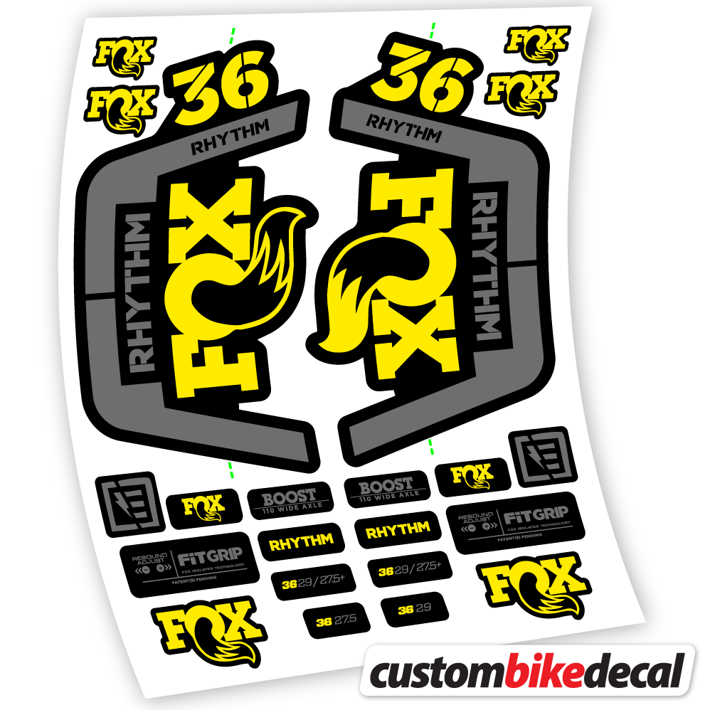 Aufkleber Fox 36 Rhythm 2019-2020, Fahrradgabel-Aufkleber Vinyl