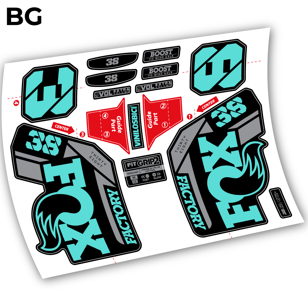 Aufkleber, Fox 38 2021, Fahrradgabel 29 Sticker Vinyl