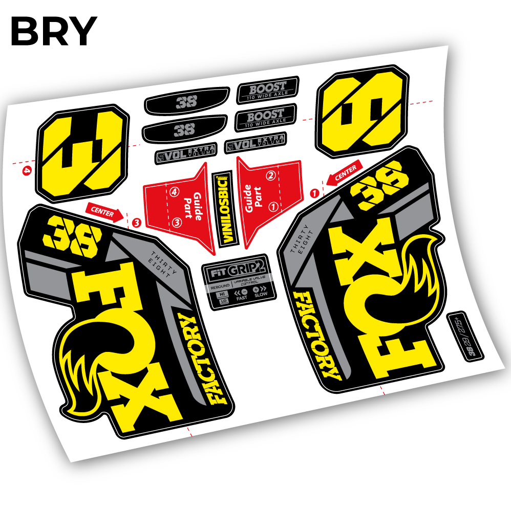 Aufkleber, Fox 38 2021, Fahrradgabel 29 Sticker Vinyl