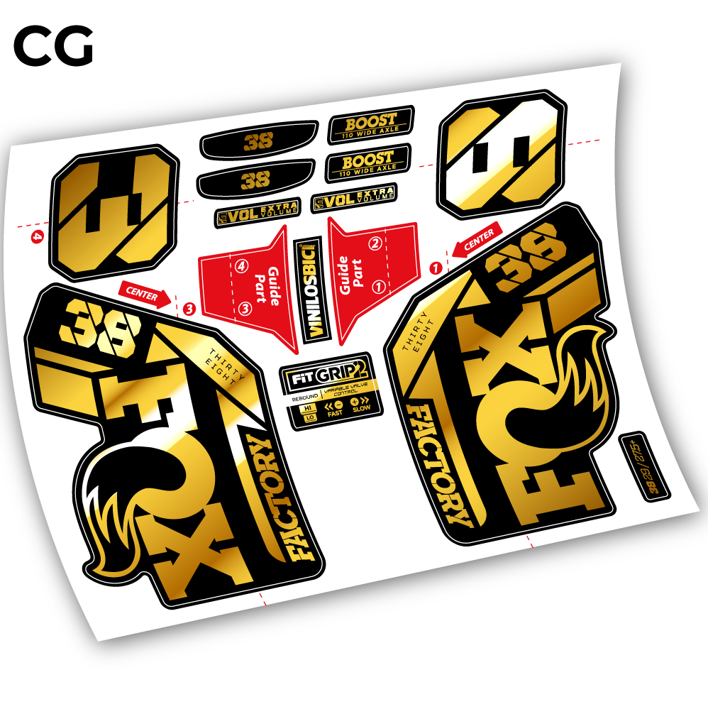 Aufkleber, Fox 38 2021, Fahrradgabel 29 Sticker Vinyl
