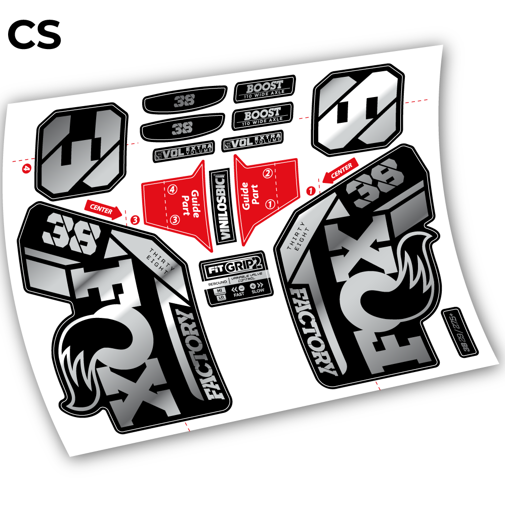 Aufkleber, Fox 38 2021, Fahrradgabel 29 Sticker Vinyl