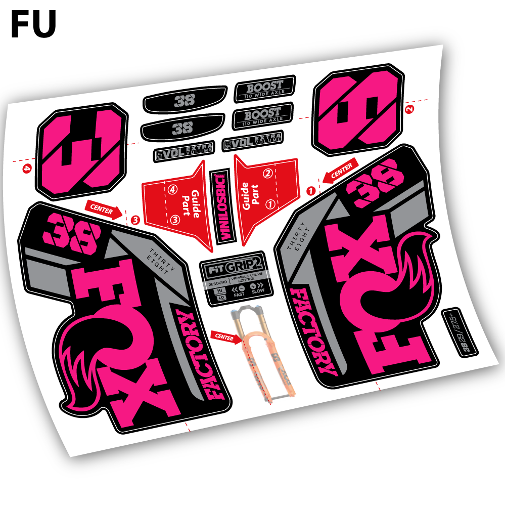 Aufkleber, Fox 38 2021, Fahrradgabel 29 Sticker Vinyl