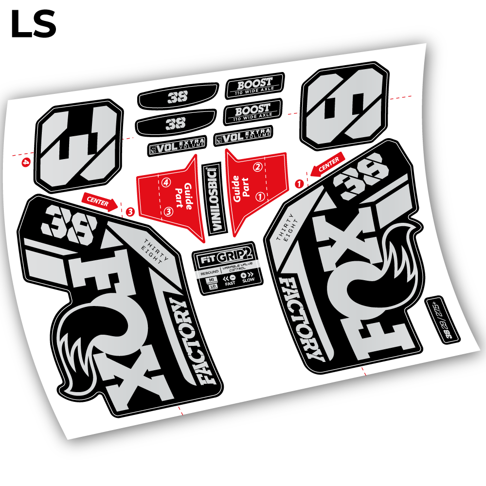 Aufkleber, Fox 38 2021, Fahrradgabel 29 Sticker Vinyl