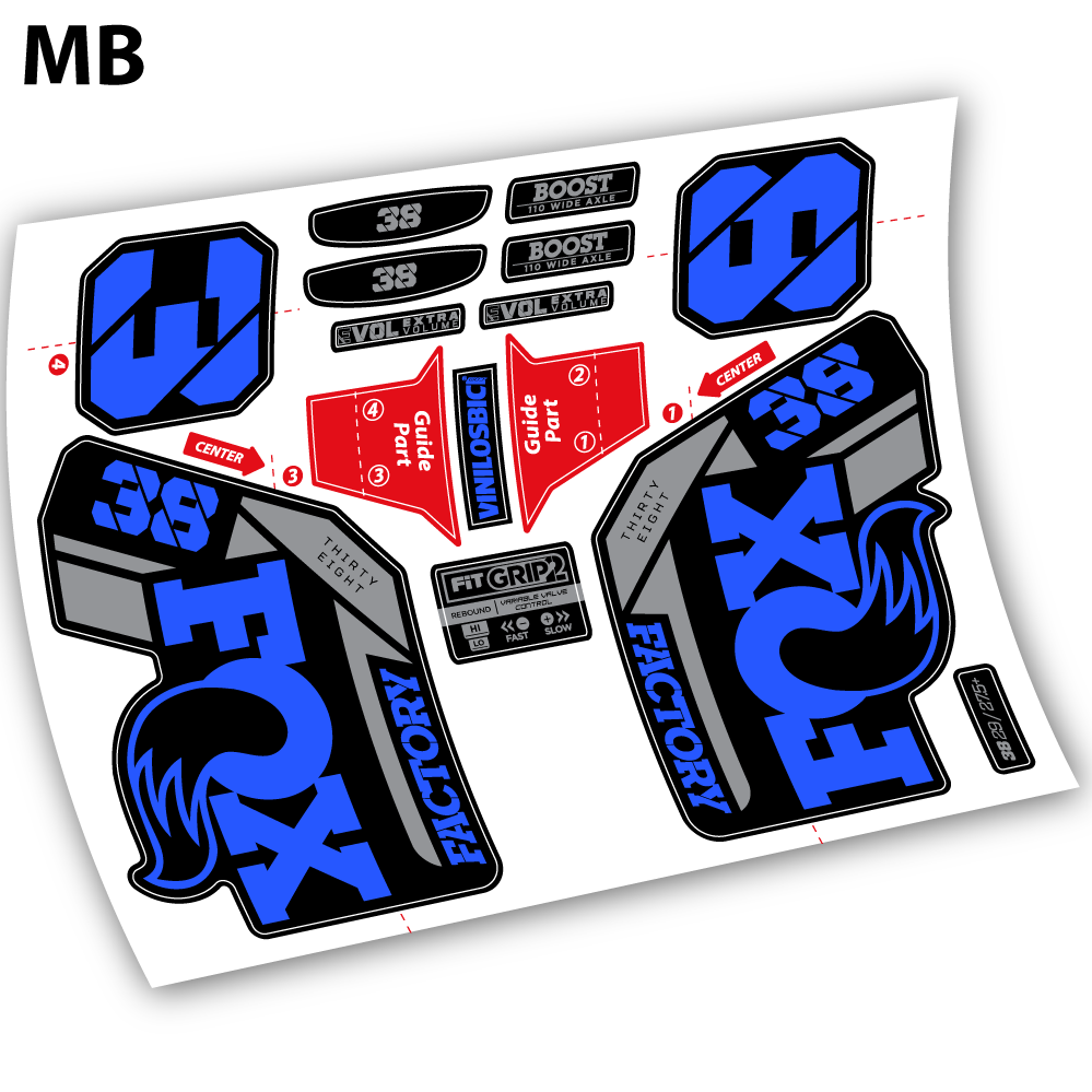 Aufkleber, Fox 38 2021, Fahrradgabel 29 Sticker Vinyl