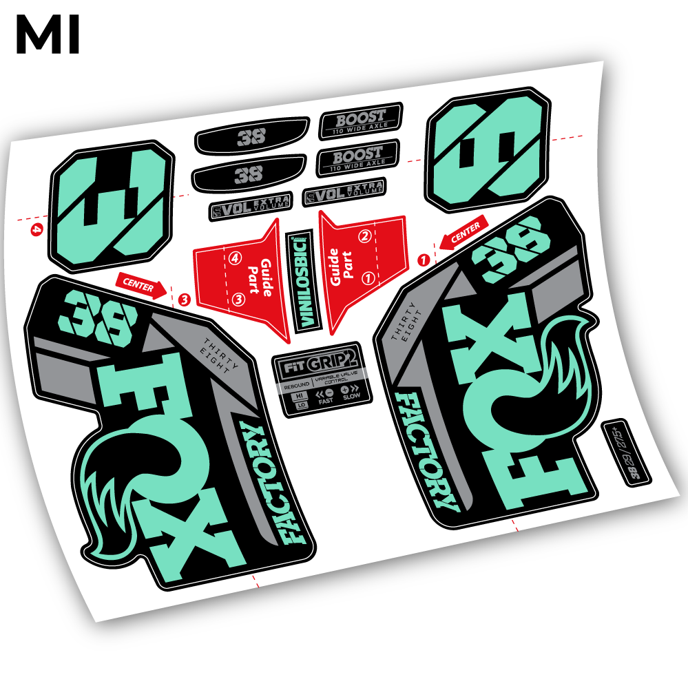 Aufkleber, Fox 38 2021, Fahrradgabel 29 Sticker Vinyl