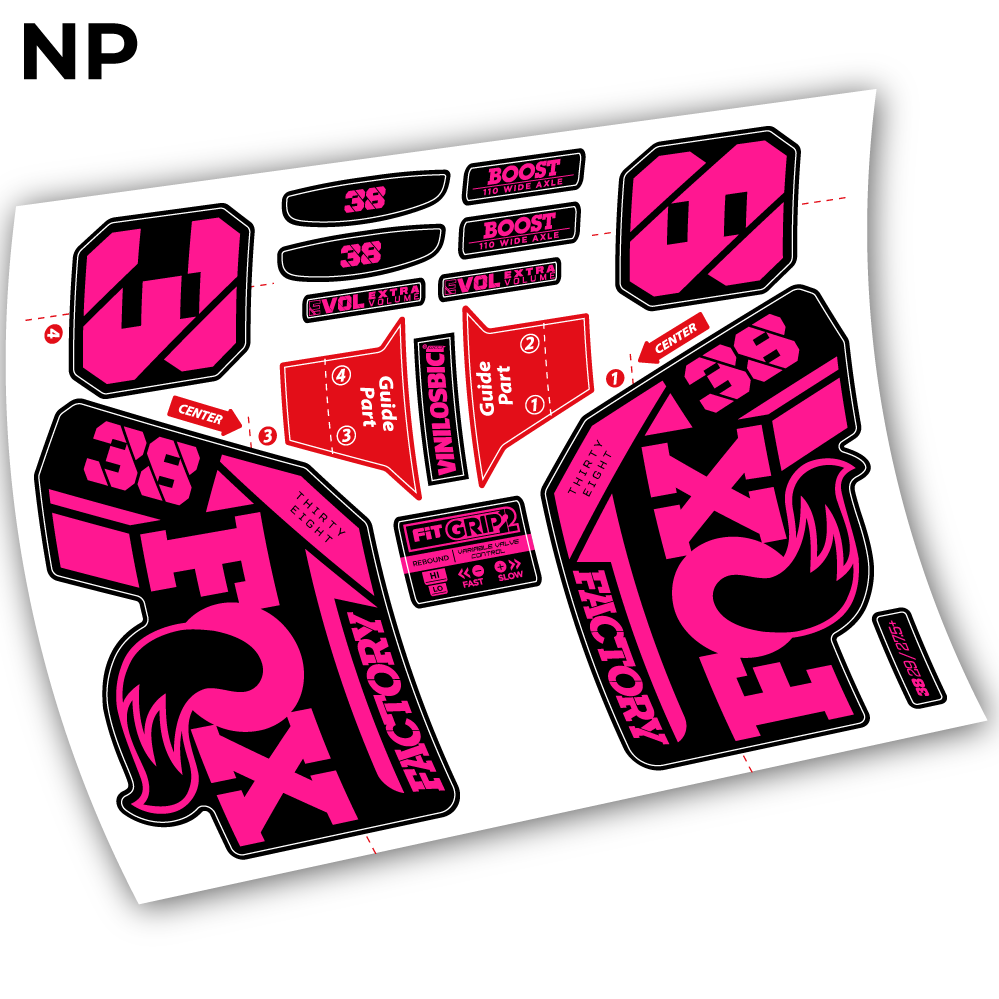 Aufkleber, Fox 38 2021, Fahrradgabel 29 Sticker Vinyl