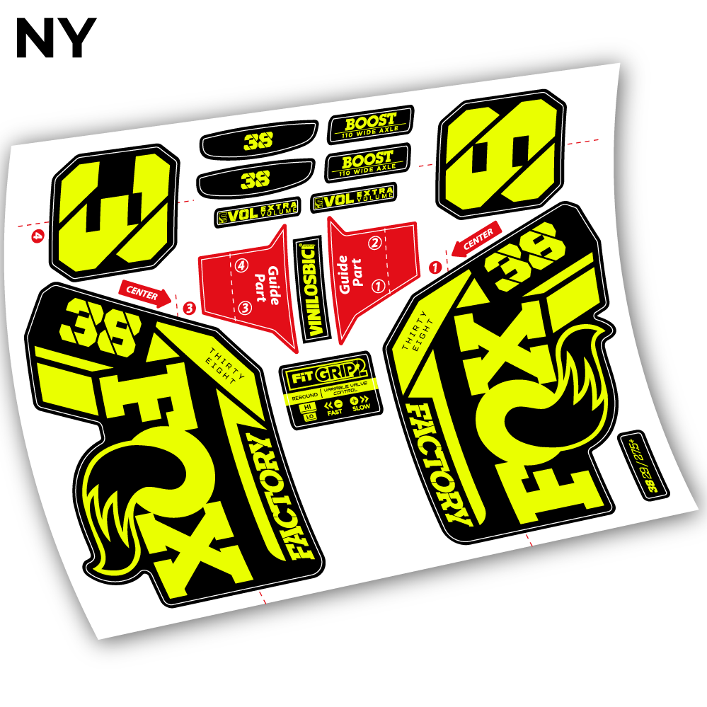 Aufkleber, Fox 38 2021, Fahrradgabel 29 Sticker Vinyl