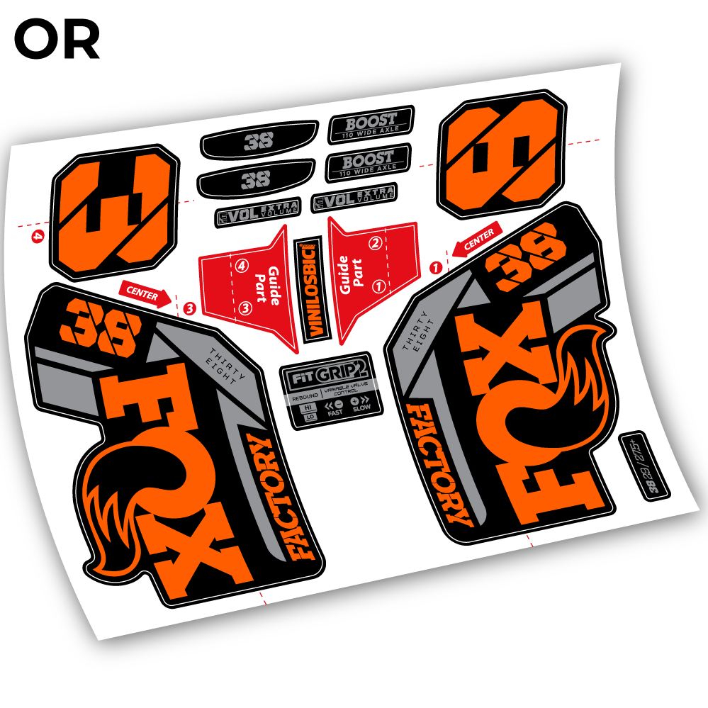 Aufkleber, Fox 38 2021, Fahrradgabel 29 Sticker Vinyl