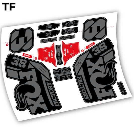 Aufkleber, Fox 38 2021, Fahrradgabel 29 Sticker Vinyl