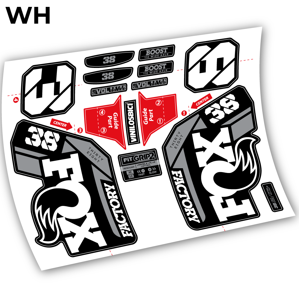 Aufkleber, Fox 38 2021, Fahrradgabel 29 Sticker Vinyl