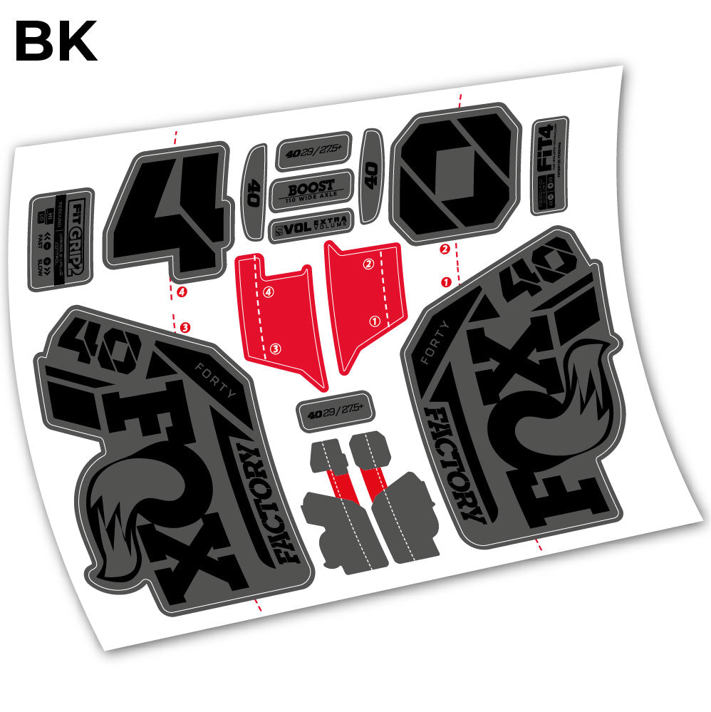Aufkleber, Adhesivos Fox 40 Factory 2021, Fahrradgabel-Aufkleber Vinyl