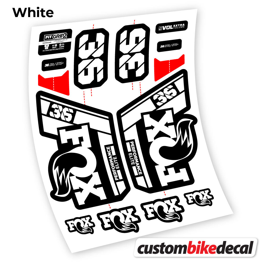 Aufkleber, Fox 36 Performance Elite 2021, Fahrradgabel-Aufkleber Vinyl
