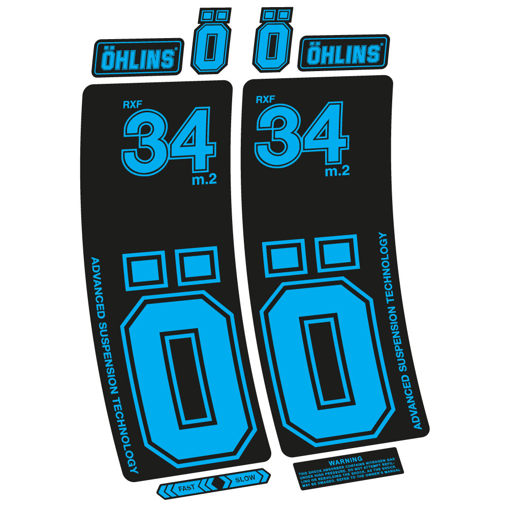 Decal Ohlins RXF 34 M.2, Bike Fork, Sticker Vinyl
