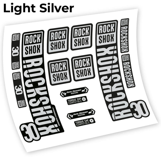 Aufkleber Rock Shox 30 2019, Fahrradgabel, Vinyl-Aufkleber