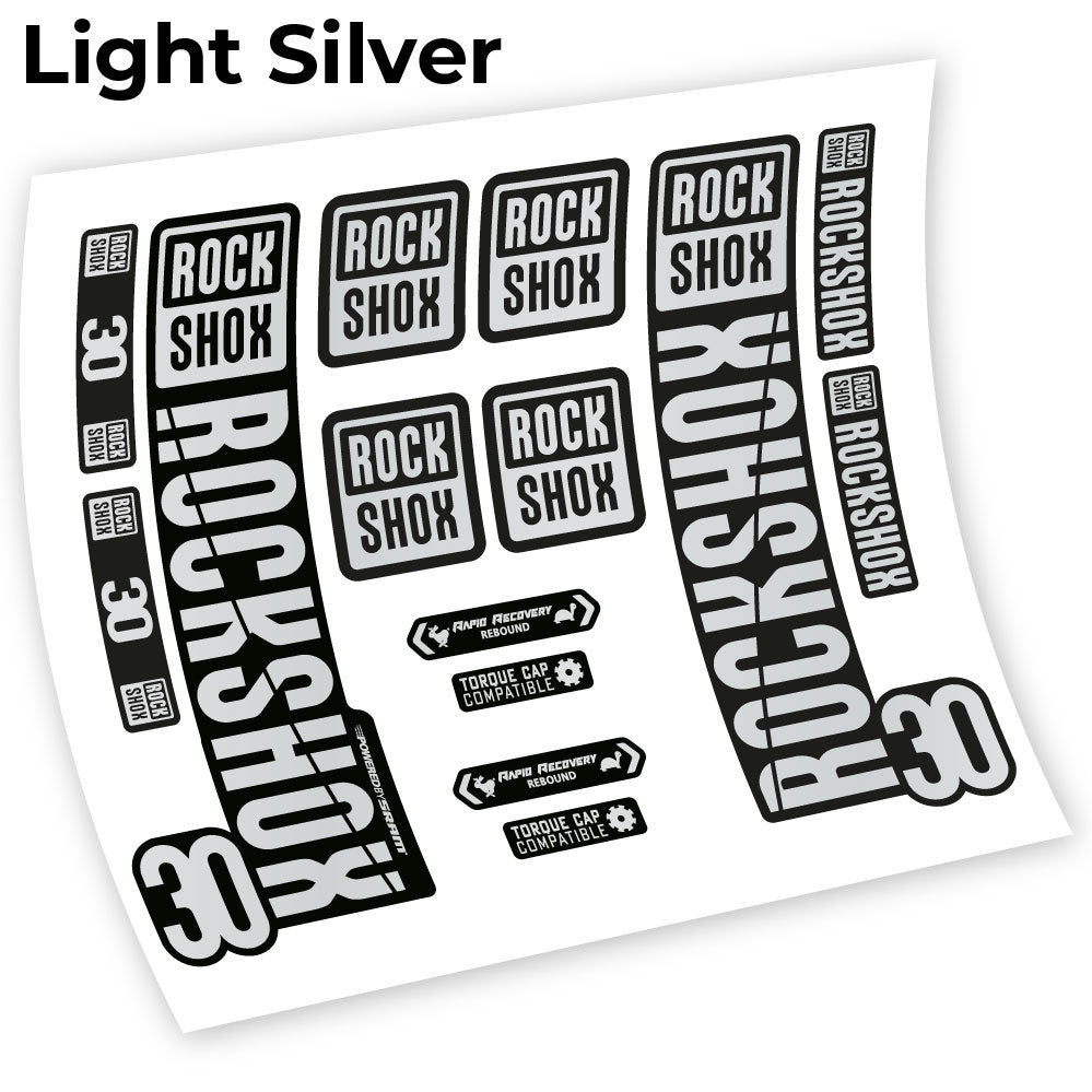 Aufkleber Rock Shox 30 2019, Fahrradgabel, Vinyl-Aufkleber