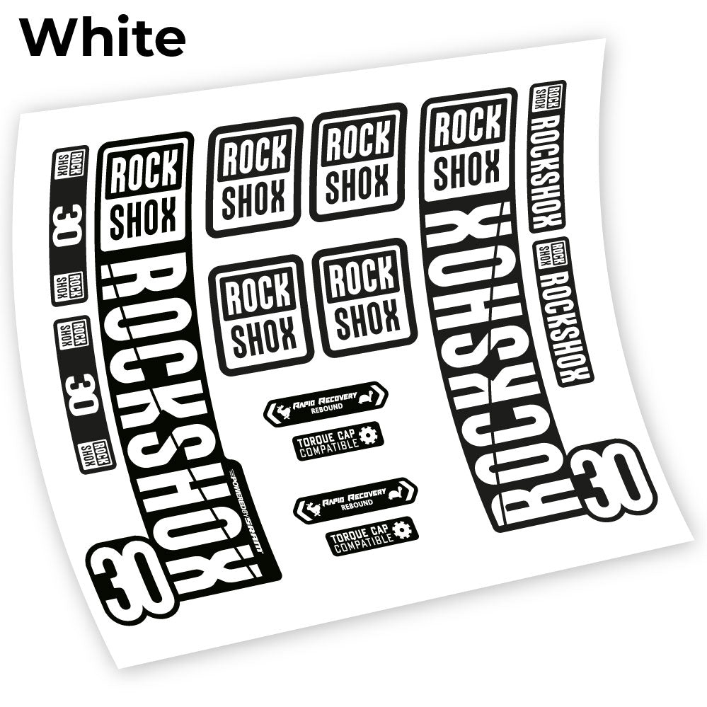 Aufkleber Rock Shox 30 2019, Fahrradgabel, Vinyl-Aufkleber