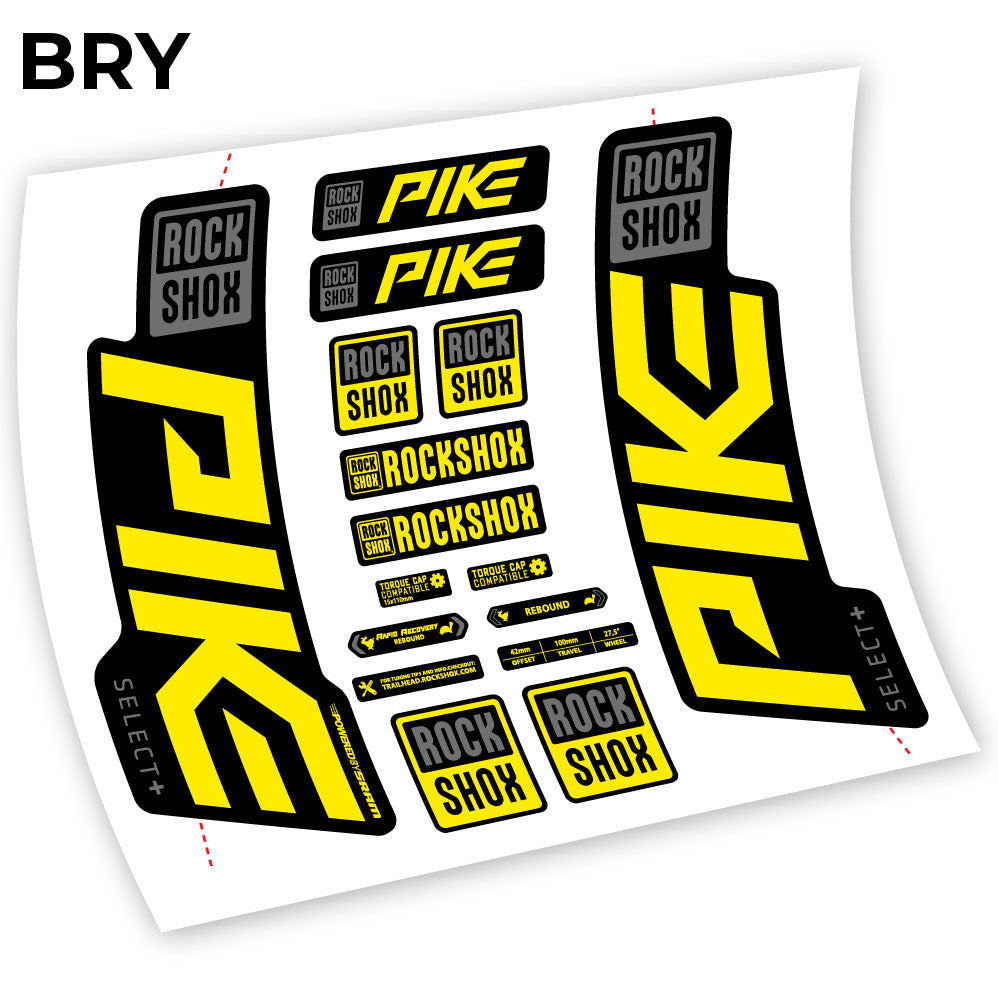 Decal Rock Shox Pike Select Plus 2021, Bike Fork sticker vinyl