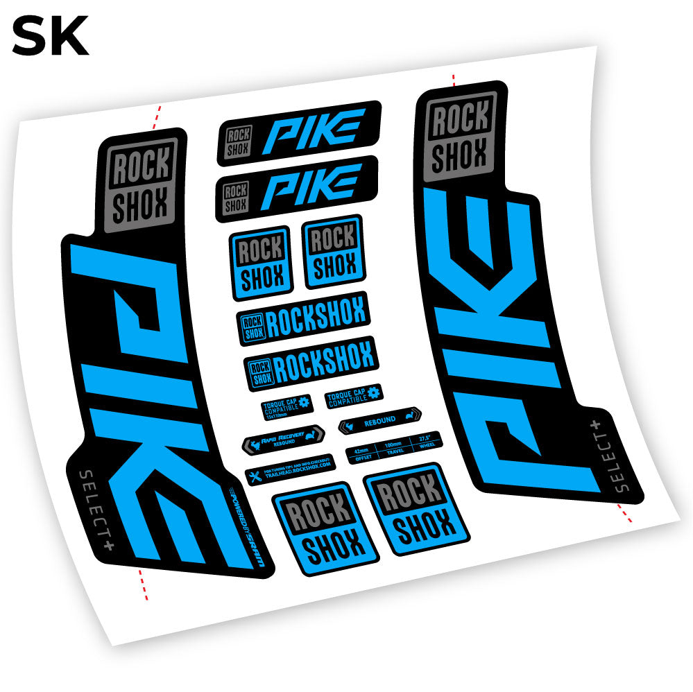 Decal Rock Shox Pike Select Plus 2021, Bike Fork sticker vinyl