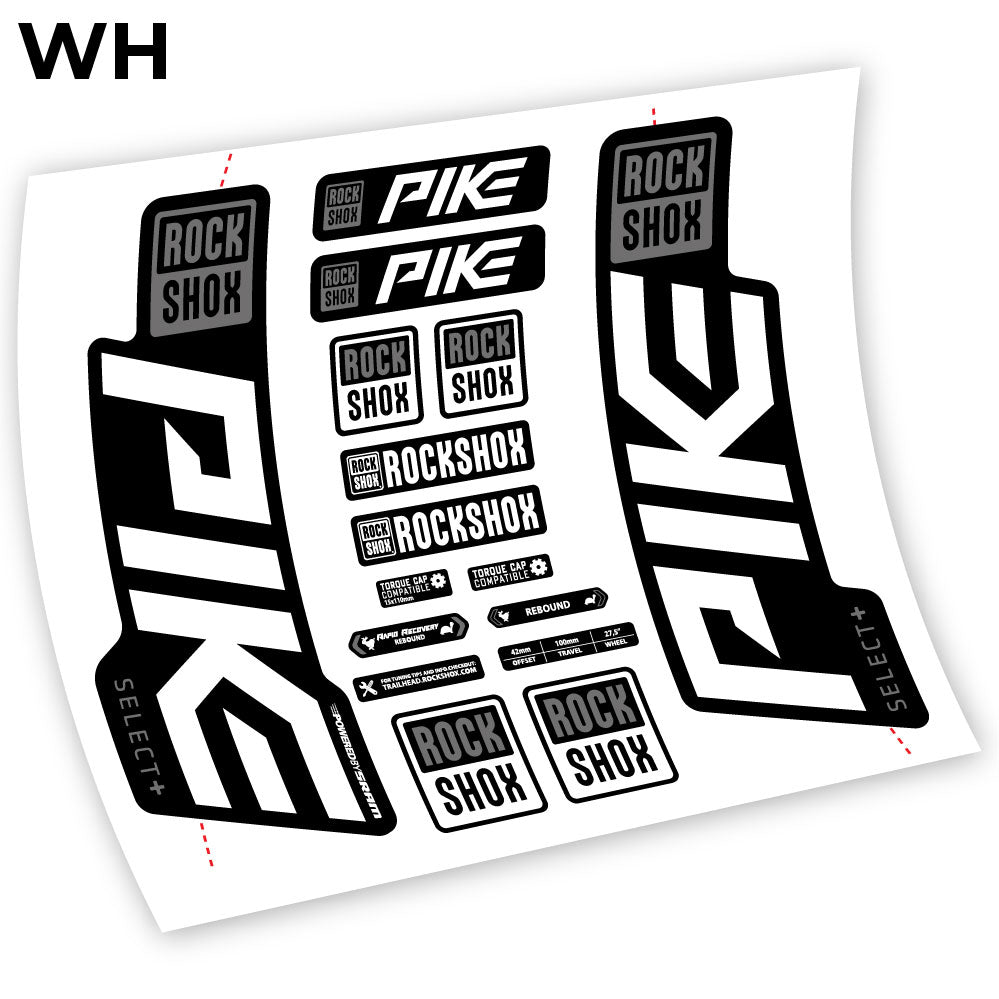 Decal Rock Shox Pike Select Plus 2021, Bike Fork sticker vinyl