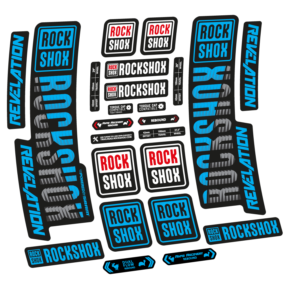 Decal Rock Shox Revelation 2018, Bike Fork, sticker vinyl