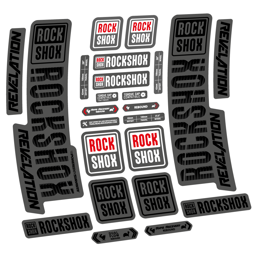Decal Rock Shox Revelation 2018, Bike Fork, sticker vinyl