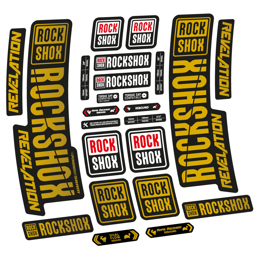Decal Rock Shox Revelation 2018, Bike Fork, sticker vinyl