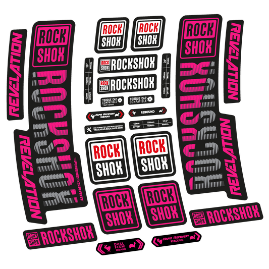 Aufkleber Rock Shox Revelation 2018, Fahrradgabel, Vinyl-Aufkleber