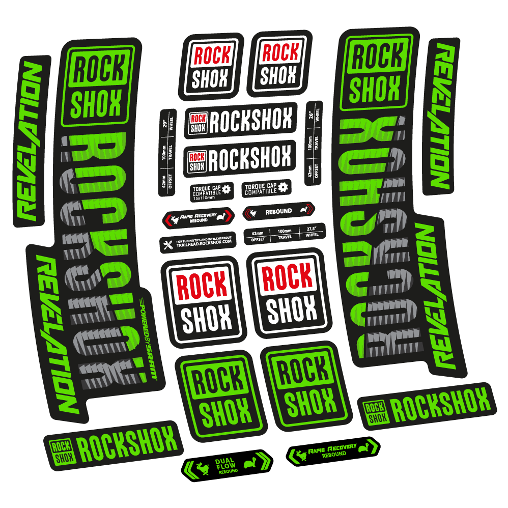 Decal Rock Shox Revelation 2018, Bike Fork, sticker vinyl