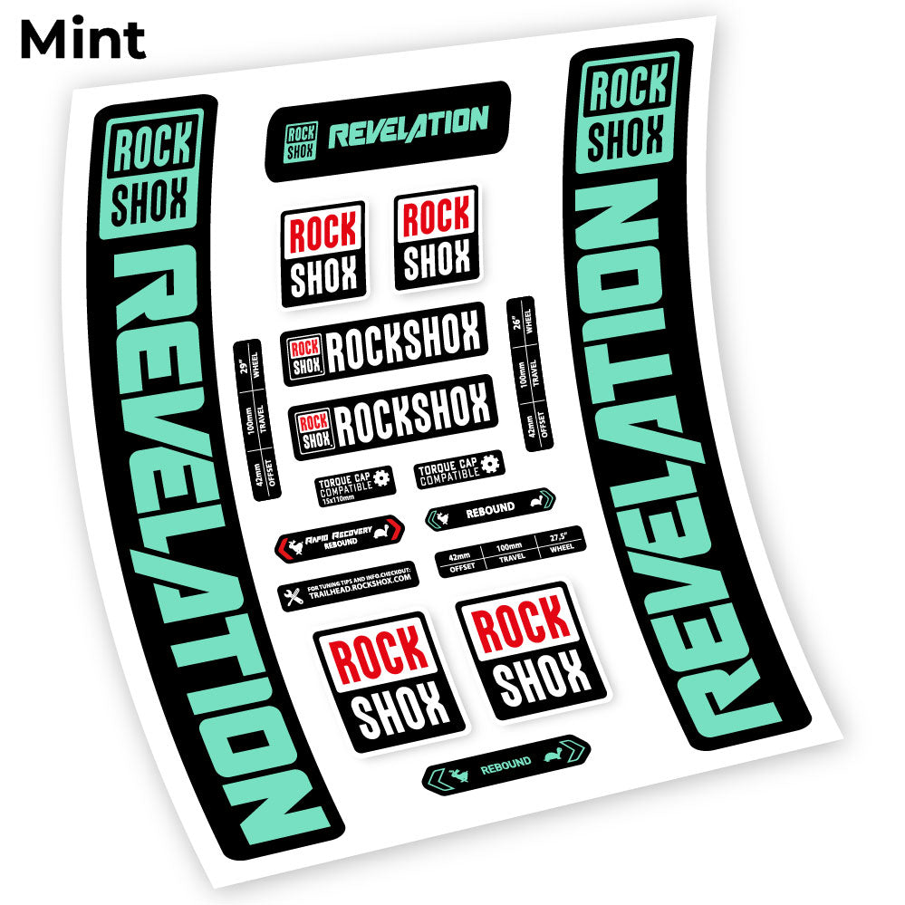 Aufkleber Rock Shox Revelation 2021, Fahrradgabel Sticker Vinyl