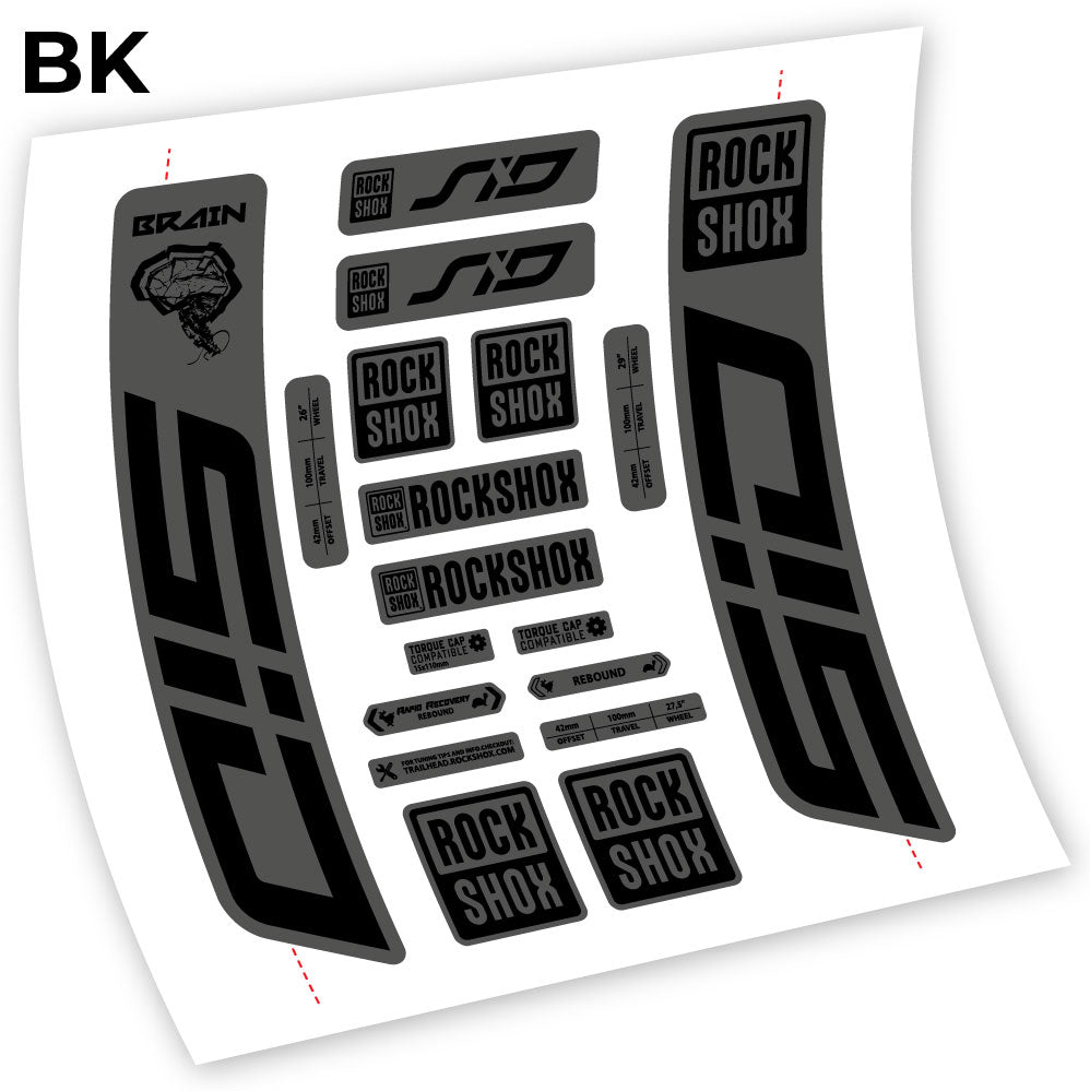 Aufkleber, Rock Shox Sid Brain 2021-2024, Fahrradgabel, Vinyl-Aufkleber