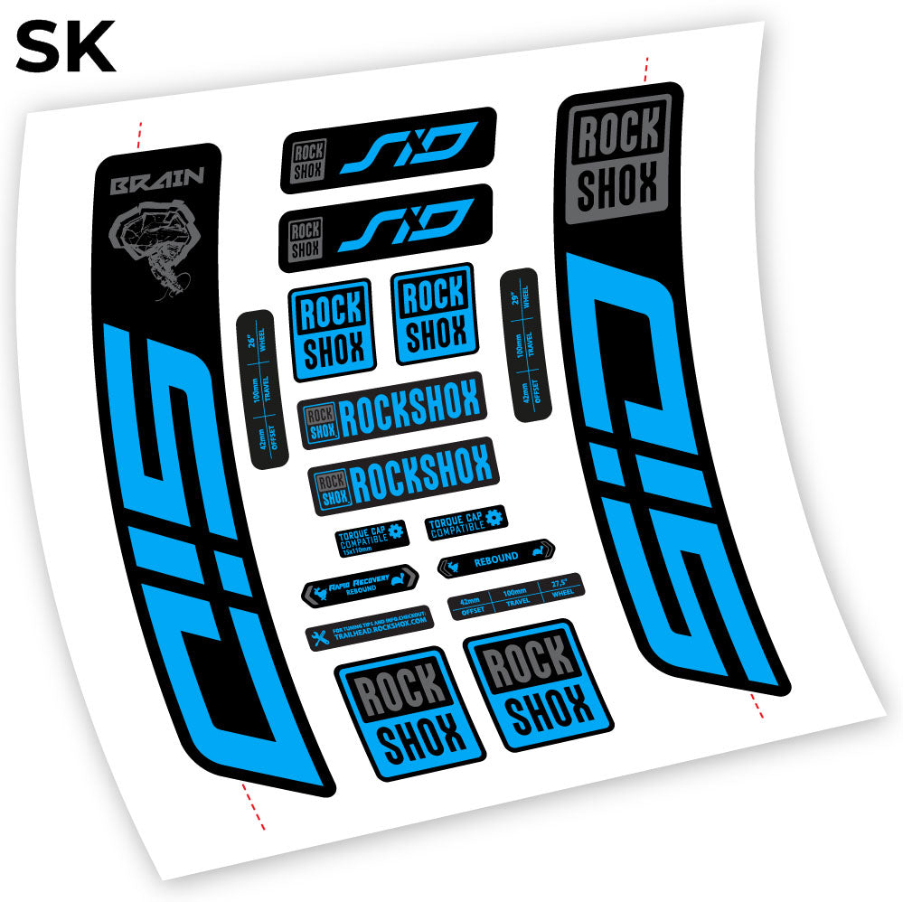 Aufkleber, Rock Shox Sid Brain 2021-2024, Fahrradgabel, Vinyl-Aufkleber