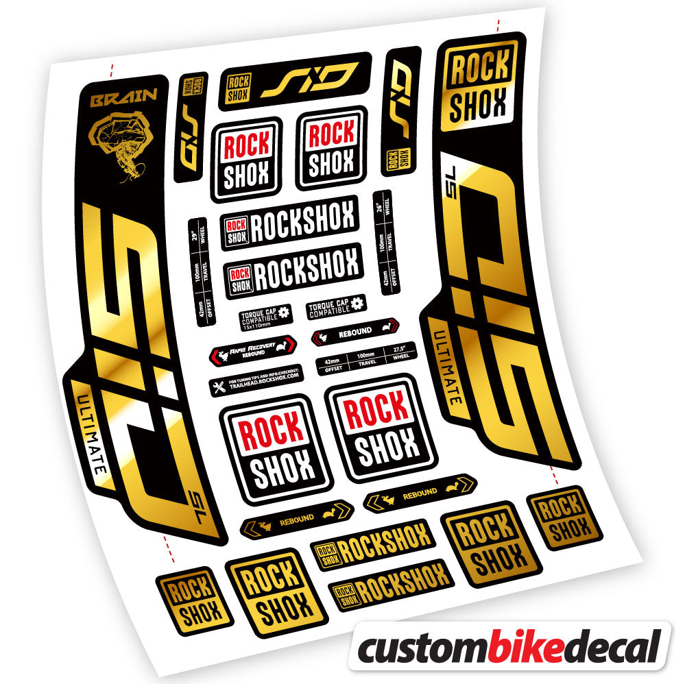 Vinyl-Aufkleber kompatibel mit RockShox SID Ultimate / SID SL Ultimate Gabel 2021–2025 – Langlebige individuelle Aufkleber
