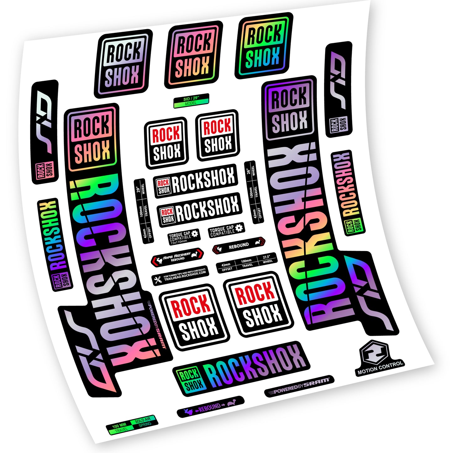 Aufkleber Rock Shox Sid 2018 - 2019, Fahrradgabel, Vinyl-Aufkleber