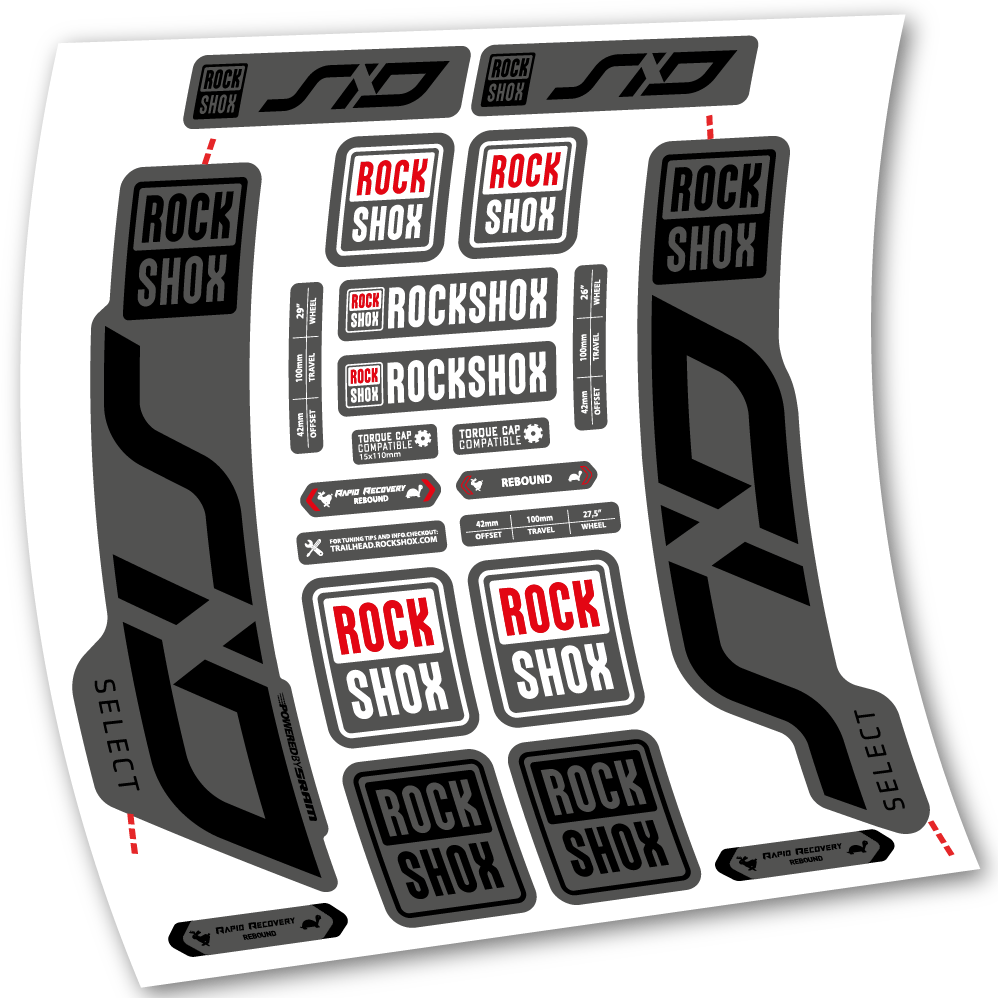 Decal, Rock Shox Sid Select 2020, Bike Fork 29, sticker vinyl