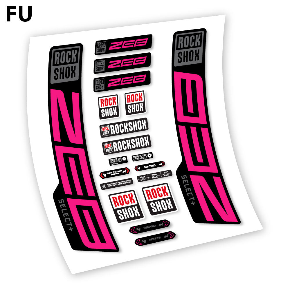 Decal, Rock Shox Zeb Select+ 2020-2024, Bike Fork Sticker vinyl