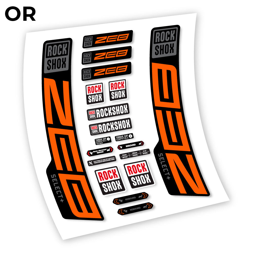 Decal, Rock Shox Zeb Select+ 2020-2024, Bike Fork Sticker vinyl