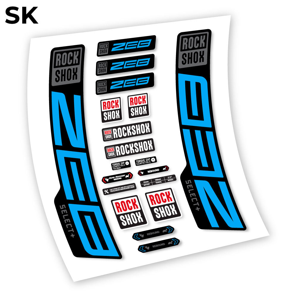 Decal, Rock Shox Zeb Select+ 2020-2024, Bike Fork Sticker vinyl