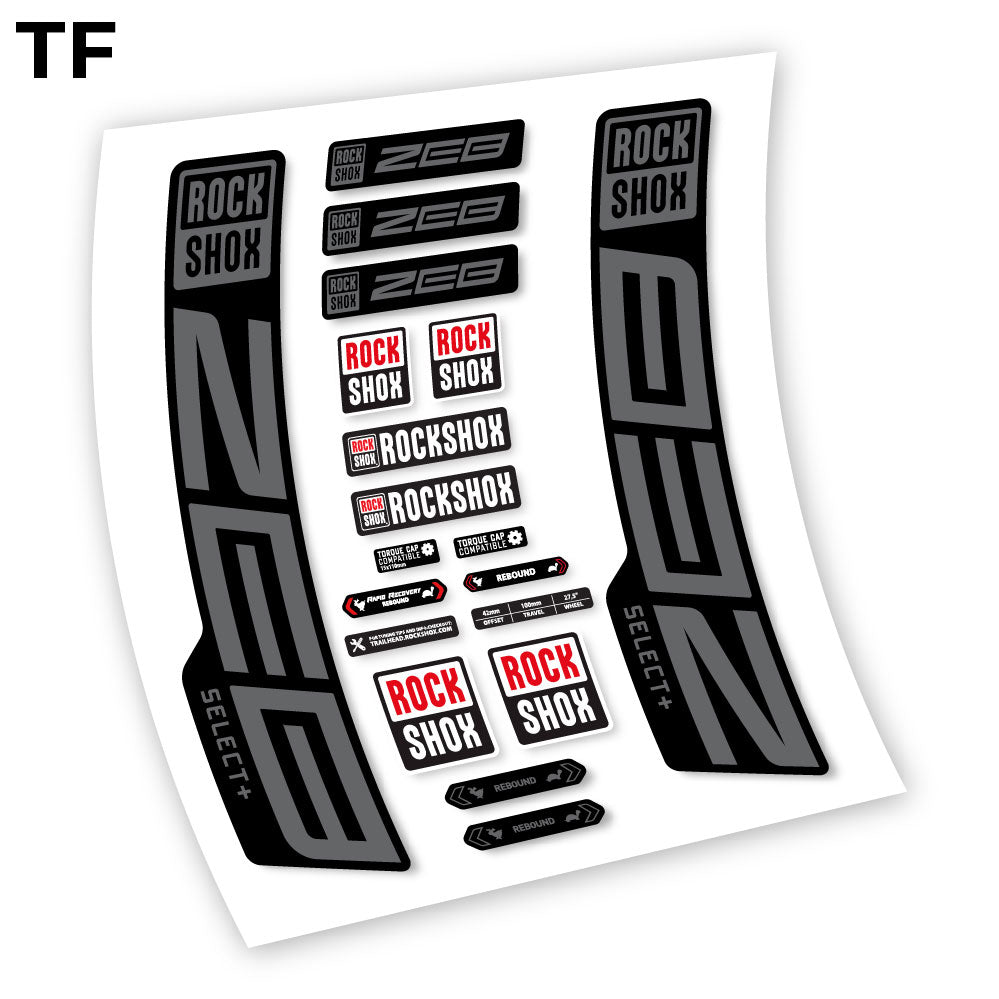Decal, Rock Shox Zeb Select+ 2020-2024, Bike Fork Sticker vinyl